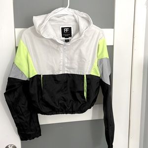 Red Fox Girls Multi Color 1/4 Zip Long Sleeve Pullover Hoodie Windbreaker Size S